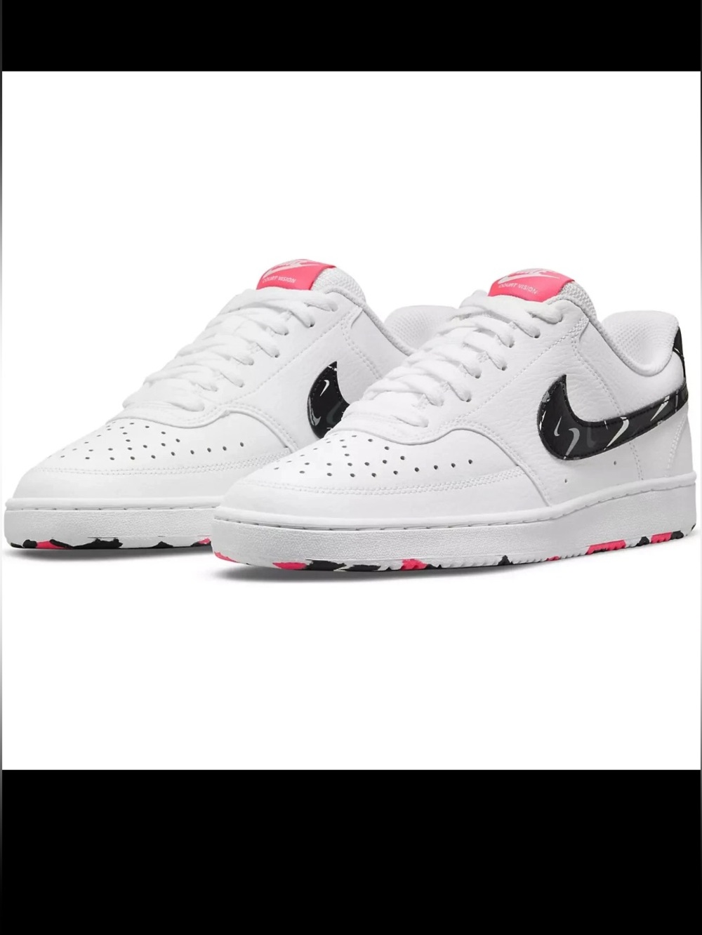 Nike Court Vision Low White Hyper Pink DM8079-100 Womens US Size 7.5